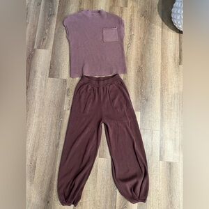 Women's Mauve Ribbed Knit Set